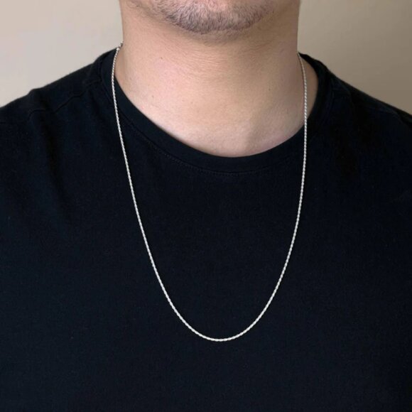 Sterling Silver 925 High Polished Rope Chain 040 2mm - Picture 4 of 4